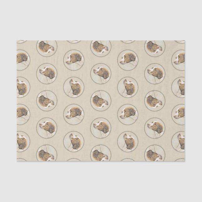 Brittany Painting Orange Roan Spaniel Cute Dog Art Tissue Paper (Front)