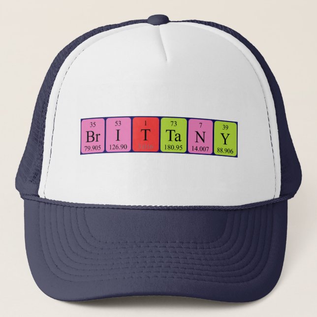 Brittany periodic table name hat (Front)