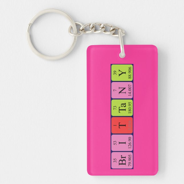 Brittany periodic table name keyring (Front)