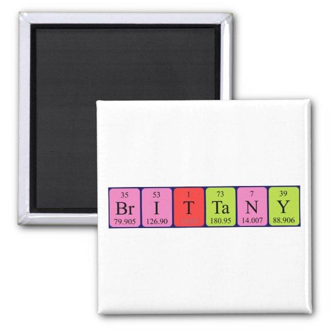 Brittany periodic table name magnet (Front)