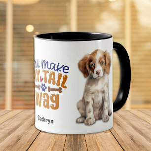 Brittany Puppy Dog You Make My Tail Wag Mug