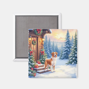 Brittany Rustic Cabin Christmas Winter Art Magnet