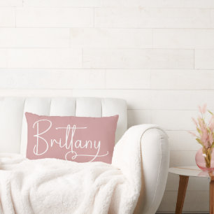Brittany Signature Handwritten Heart Dusty Pink Lumbar Cushion