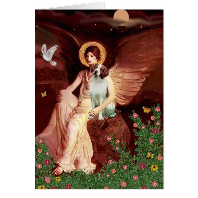 Brittany Spaniel 3 - Seated Angel (Front)