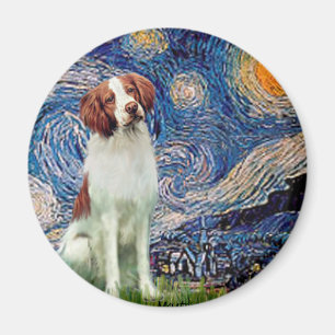 Brittany Spaniel 3 - Starry Night Magnet