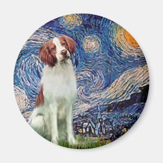 Brittany Spaniel 3 - Starry Night Magnet