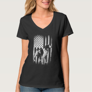Brittany Spaniel American Flag Dog Dad Dog Mum T-Shirt