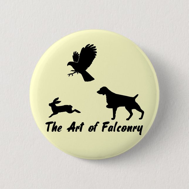 Brittany Spaniel and Falconry 6 Cm Round Badge (Front)