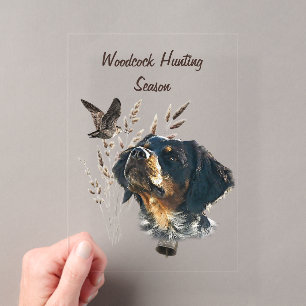 Brittany Spaniel and woodcock  Acrylic Invitations