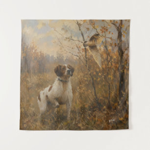 Brittany Spaniel and woodcock Tapestry