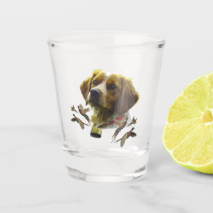 Brittany Spaniel Art ,  Shot Glass