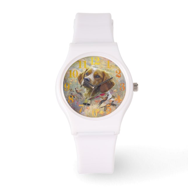 Brittany Spaniel Art ,  Watch (Front)