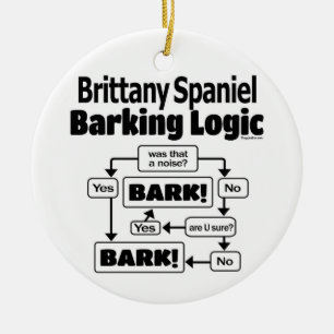 Brittany Spaniel Barking Logic Ceramic Tree Decoration