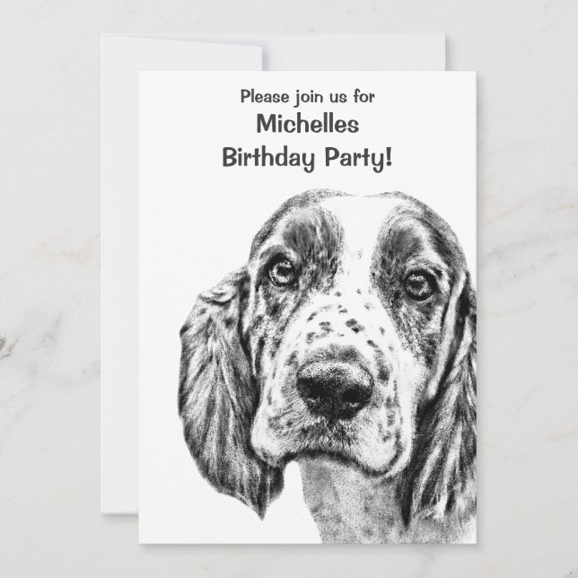 Brittany Spaniel Birthday invitation (Front)