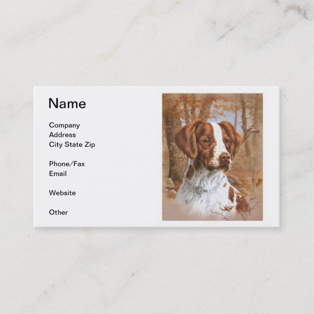 Brittany Spaniel Business Cards (Front)