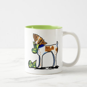 Brittany Spaniel Camouflage Boots Two-Tone Coffee Mug