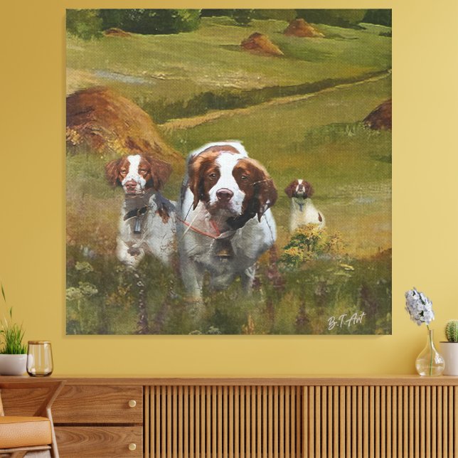 Brittany Spaniel  Canvas Print (Insitu(LivingRoom))