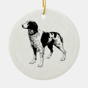 brittany spaniel ceramic tree decoration