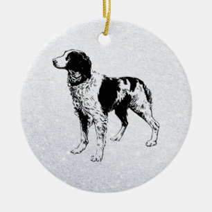 brittany spaniel ceramic tree decoration