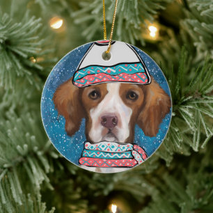 Brittany   Spaniel           Ceramic Tree Decoration