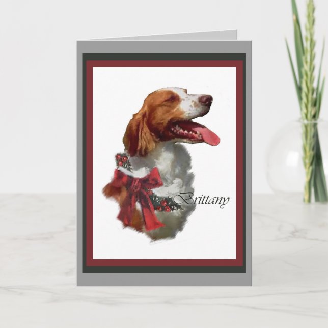 Brittany Spaniel Christmas Cards (Front)