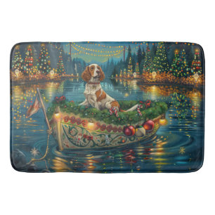 Brittany Spaniel Christmas Festive Voyage Bath Mat