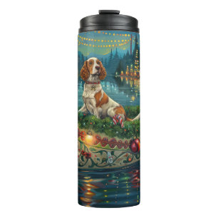 Brittany Spaniel Christmas Festive Voyage Thermal Tumbler