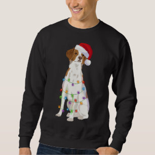 BRITTANY SPANIEL Christmas Lights Xmas Dog Lover Sweatshirt