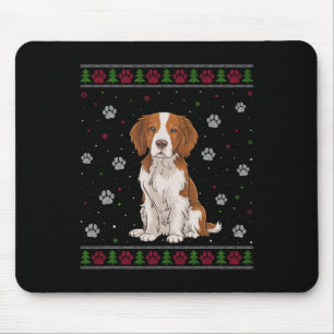 Brittany Spaniel Christmas Sweater Xmas Pet Animal Mouse Mat