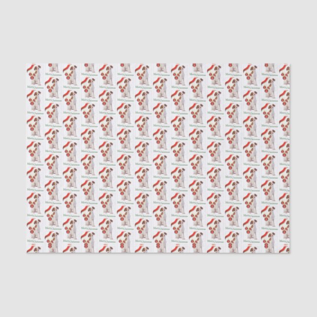 Brittany Spaniel Christmas Tissue Paper (Front)