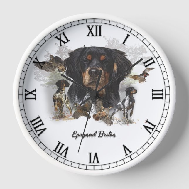 Brittany Spaniel Clock (Front)