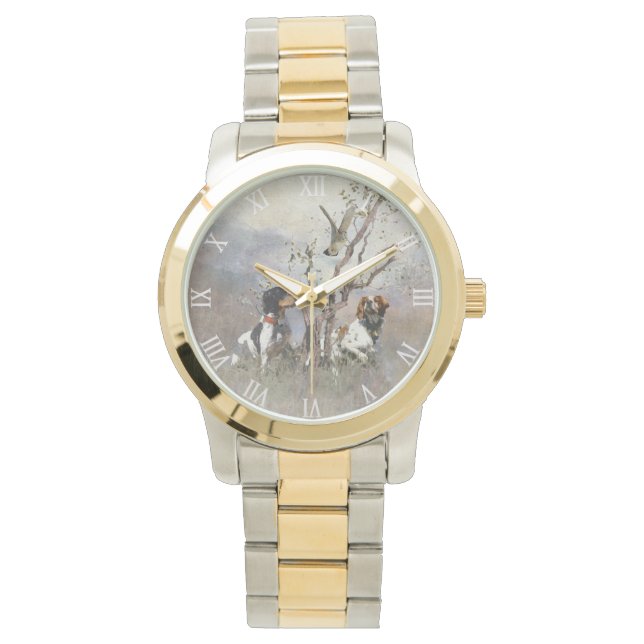 Brittany Spaniel Clock Watch (Front)