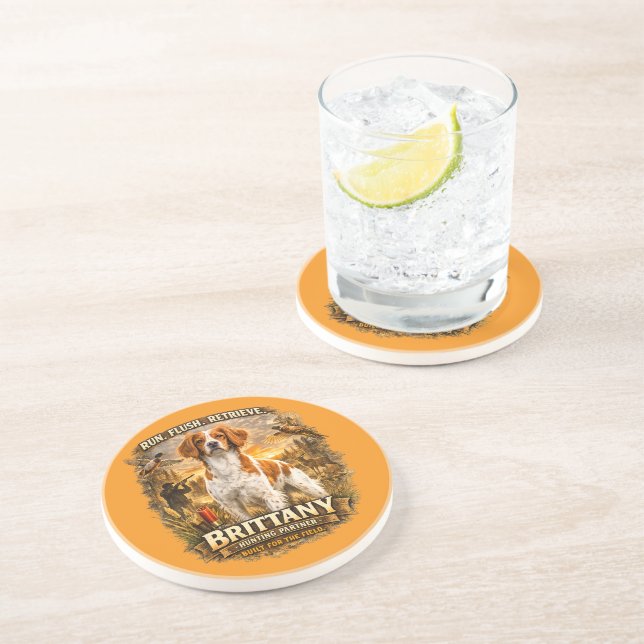 Brittany Spaniel Coaster (Side)