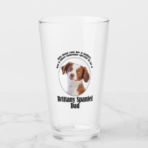 Brittany Spaniel Dad Glass