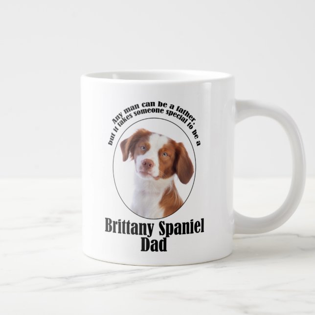 Brittany Spaniel Dad Large Coffee Mug (Right)