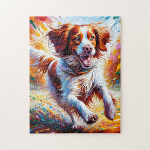 Brittany Spaniel Dog Acrylic Art Print Dog Gift Jigsaw Puzzle