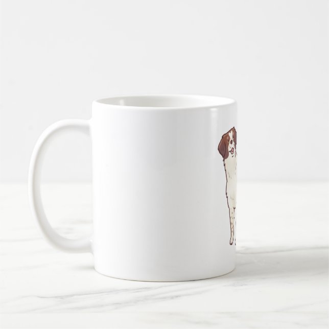 Brittany Spaniel dog art Coffee Mug (Left)