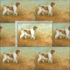 Brittany Spaniel Dog Art Fabric