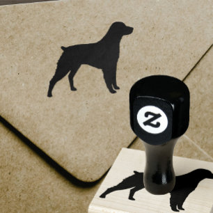 Brittany Spaniel Dog Breed Silhouette Rubber Stamp