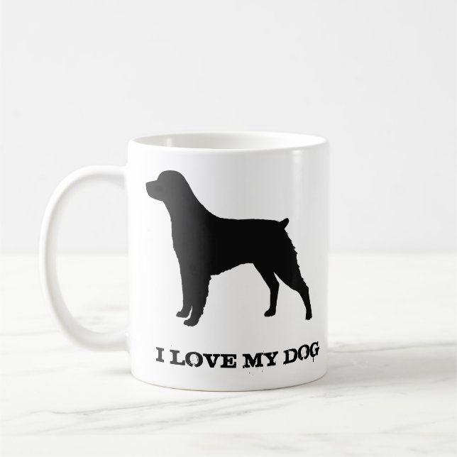 Brittany Spaniel Dog Breed Silhouettes Custom Coffee Mug (Left)