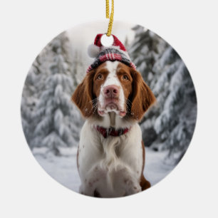 Brittany Spaniel Dog Christmas Keepsake Ceramic Tree Decoration