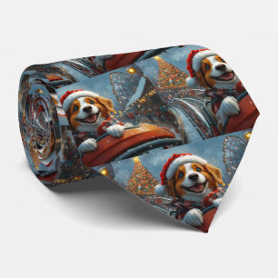 Brittany Spaniel Dog Christmas Tie