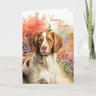Brittany Spaniel Dog Colorful Garden Path Get Well Card