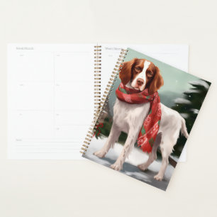Brittany Spaniel Dog in Snow Christmas Planner