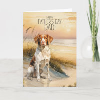 Brittany Spaniel Dog Sunset Beach Father's Day