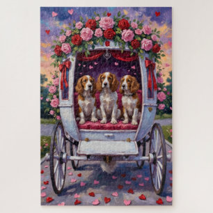 Brittany Spaniel Dog Valentine's Day  Jigsaw Puzzle