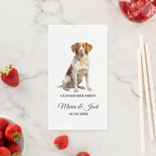 Brittany Spaniel Dog Wedding Dinner Napkin