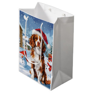 Brittany Spaniel Dog Winter Wonderland Christmas Medium Gift Bag