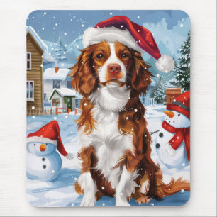 Brittany Spaniel Dog Winter Wonderland Christmas  Mouse Mat