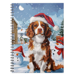 Brittany Spaniel Dog Winter Wonderland Christmas Notebook